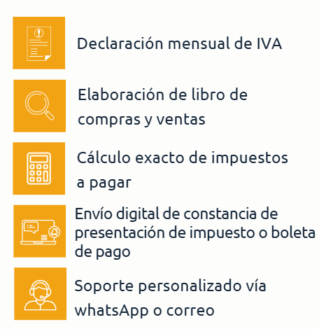 Servicios DeclaraTIC - Declaración mensual IVA, libro compras y ventas, cálculo impuestos